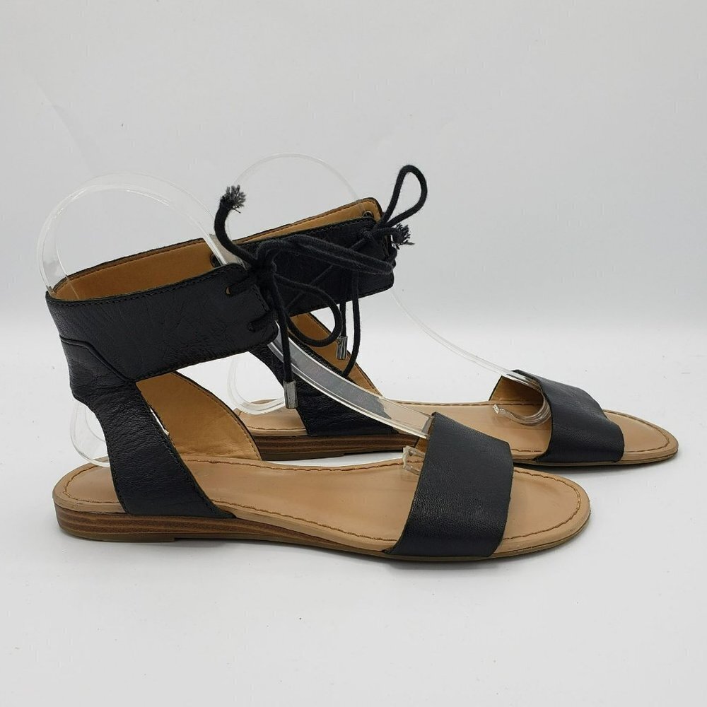 Franco Sarto Glenys‎ Sandals Womens 5.5 Black Leather Lace Up